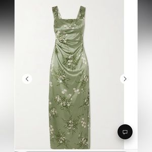 Reformation Earl draped floral-print silk-charmeuse maxi dress